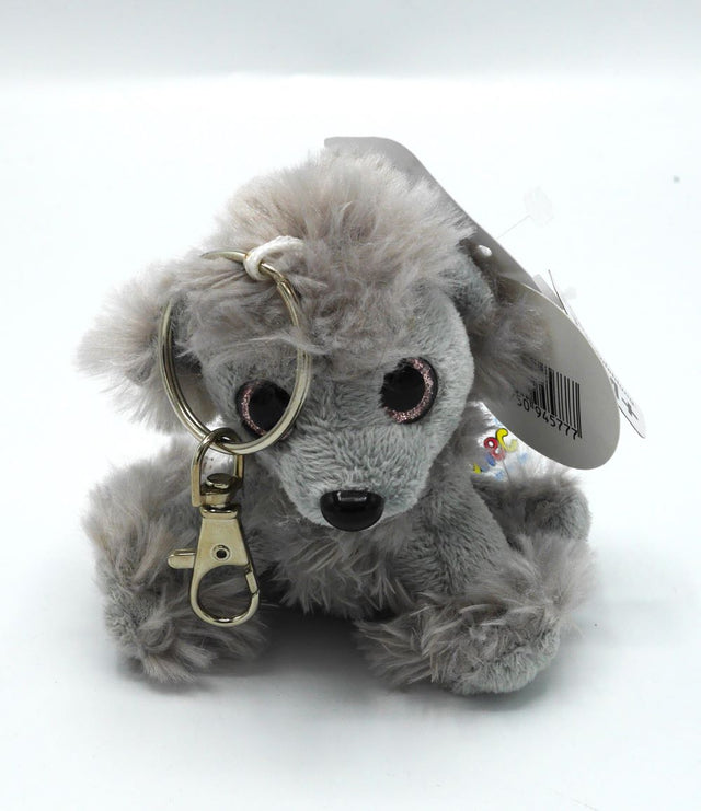Llavero con perro de peluche de 9 cm de alto.