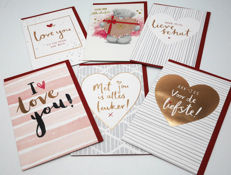6 tarjetas de San Valentín conjunto de 6 tarjetas de amor diferentes