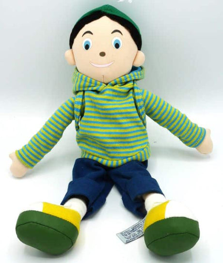 Muñeco de trapo caballo feliz de 36 cm de largo verde