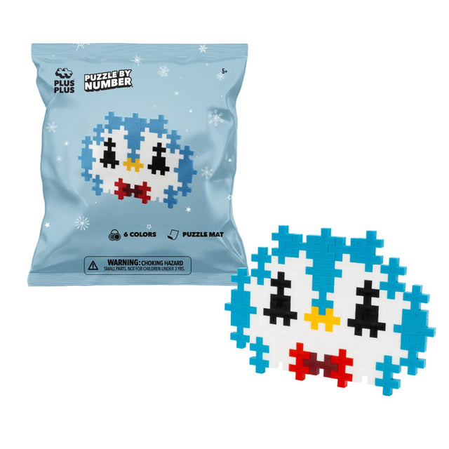 Puzzle navideño plus-plus con números - pingüino (4415)