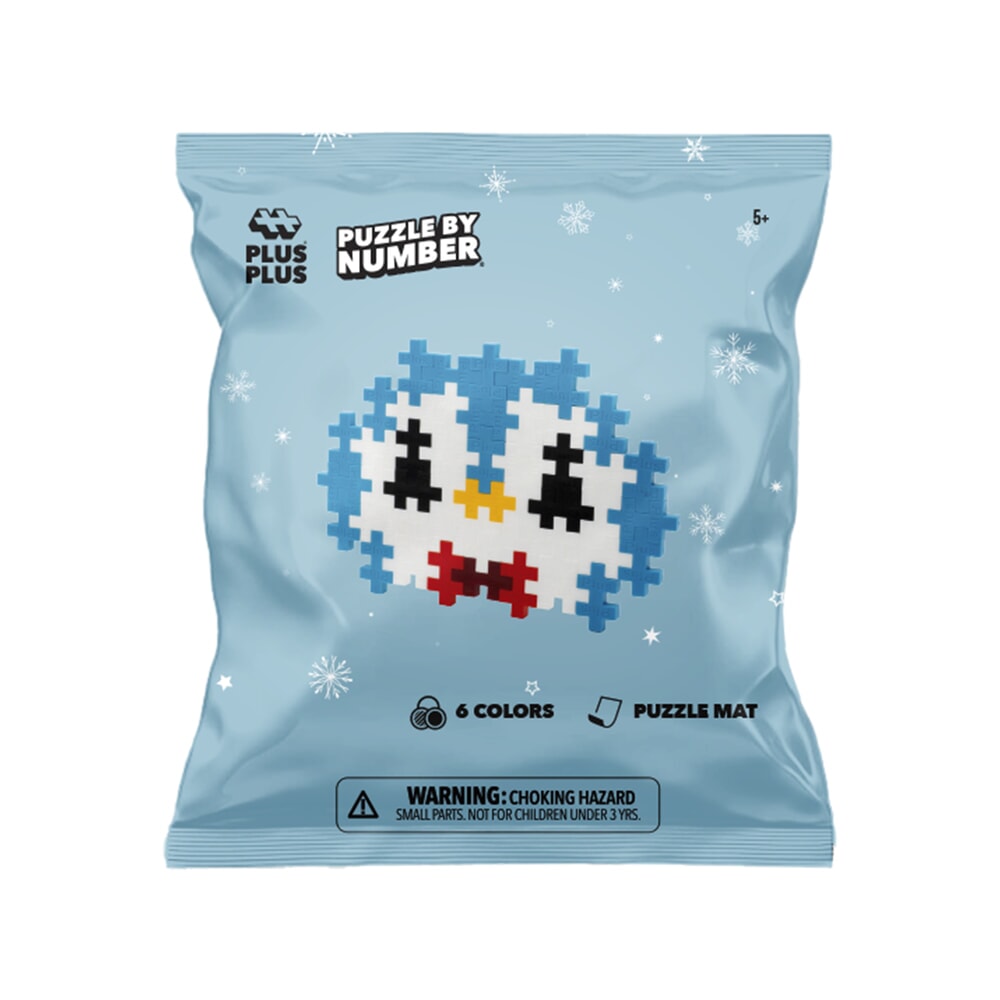 Puzzle navideño plus-plus con números - pingüino (4415)