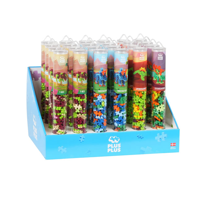 Dinosaurios plus plus: expositor plus-plus tubo de 24 piezas (7236)