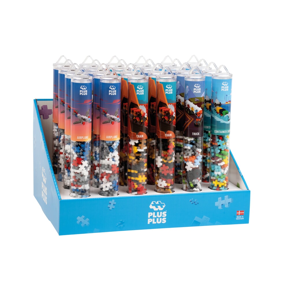 Plus plus transporte tubo expositor 24 piezas plus-plus (7410)