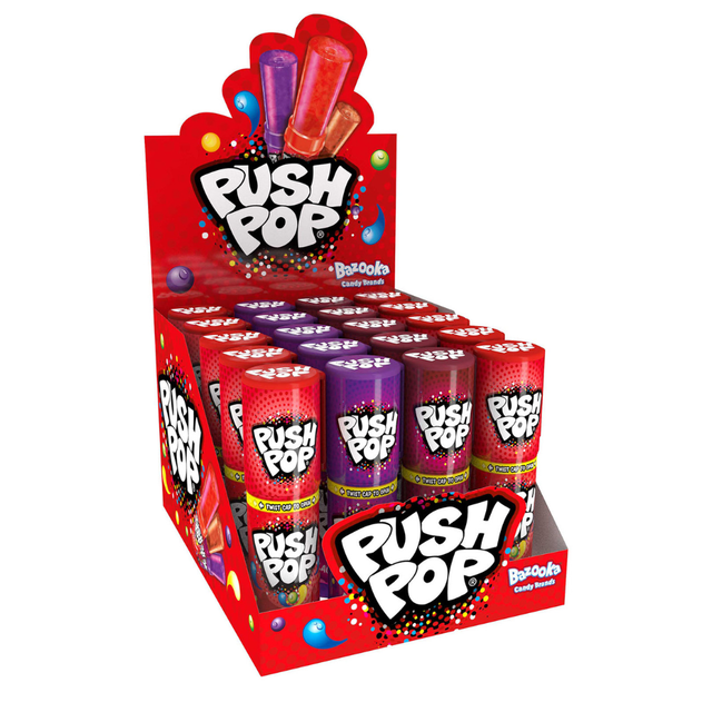 Bazooka push pop 4 sabores (20 piezas)