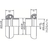 Tecora Ball Head Set 1 pulgada por delante Cartr Alu 26.4 Cono Negro
