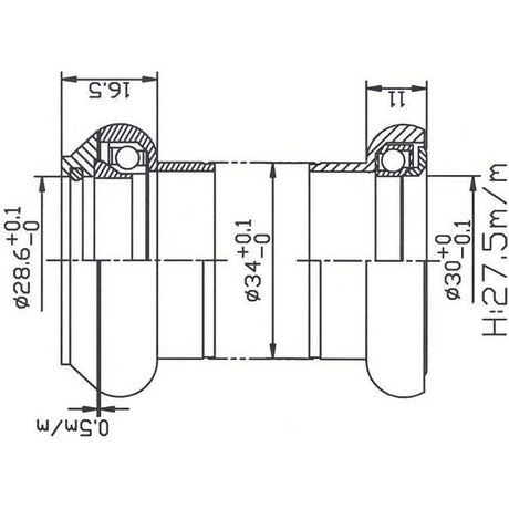 Tecora Ball Head Set1 1 8 pulgadas por delante Cartr Alu 30.0 Cono pulido