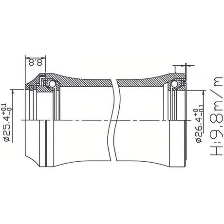 Tecora Ball Header 1 pulgada Geinteg. 45x45 26.4 Cartg.zwart