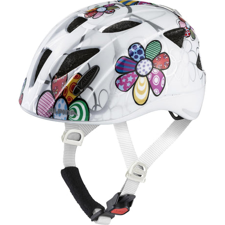Casco deportivo infantil alpina ximo flash flor blanca 47-51 brillo