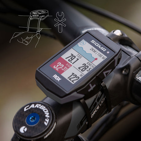 Sigma Rox 11.1 EVO GPS SW SWO Stand Soporte simple + Cable de carga USB-C