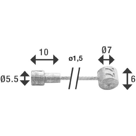 Elvedes Rem Binnenkabel 1350 mm Splitter de acero inoxidable