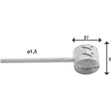 Elvedes cable Systems bv Cable interior de freno elvedes 2000 mm, boquilla en T resbaladiza de acero inoxidable de �1,5 mm