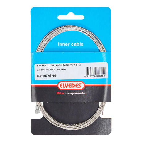Elvedes Rem Binnenkabel 2250 mm V-pezón 6412RVS-49