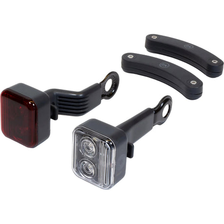 iluminación para bicicleta AMS Constant acero rojo blanco 4 piezas