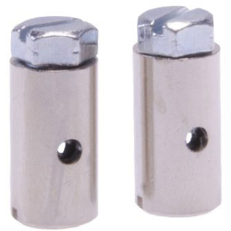 pezones de tornillo 15 x 8 mm de plata 2 piezas
