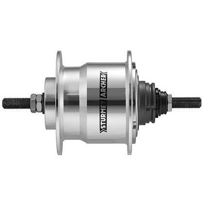 Buje de cambio Ursus 4 velocidades sturmey archer x-rf4 36 agujeros - longitud del eje 170 mm - plateado