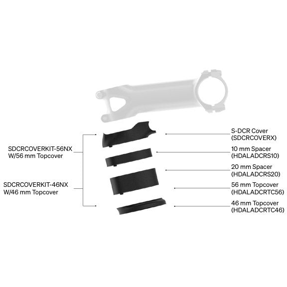 Kit tapa Dedacciai deda s-dcr: espaciadores tapa superior 56mm
