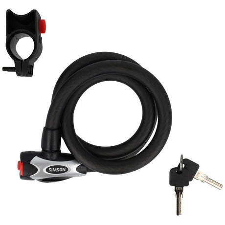 Candado de cable en espiral Simson excelente tamaño l - 15 mm x 100 cm