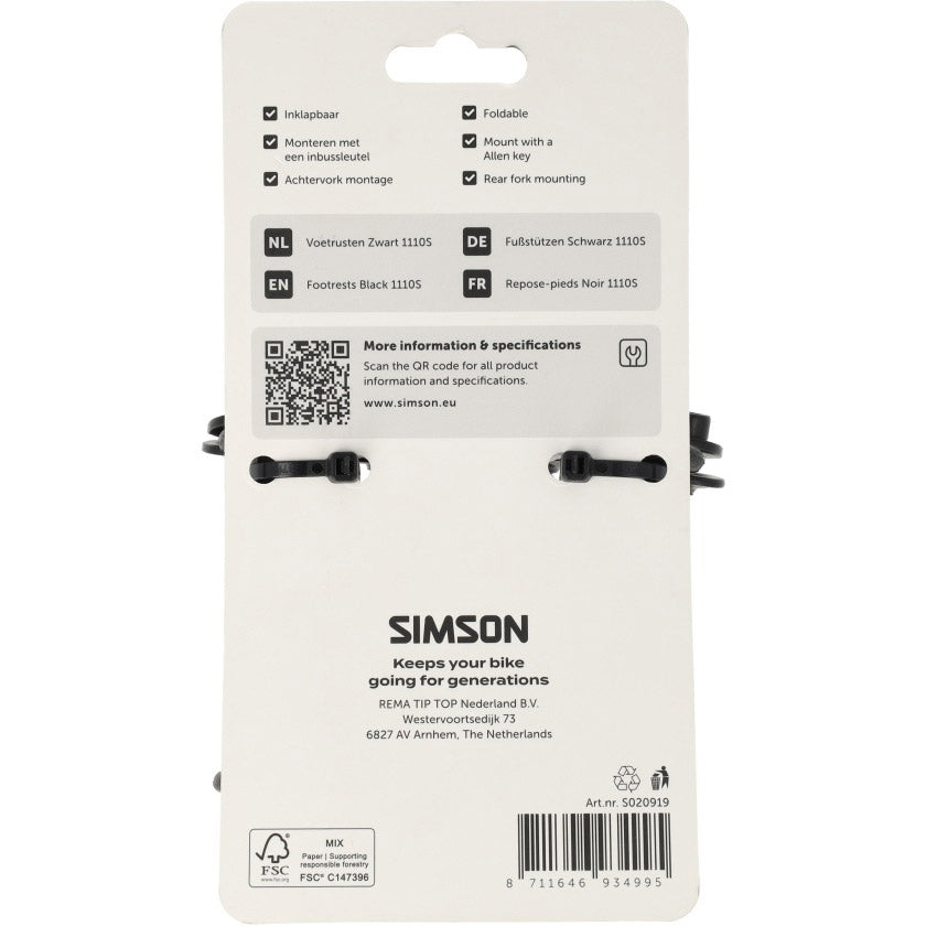 Reposapiés Simson negro 1110s