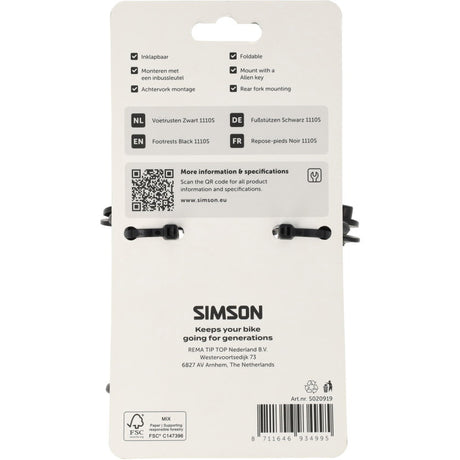 Reposapiés Simson negro 1110s