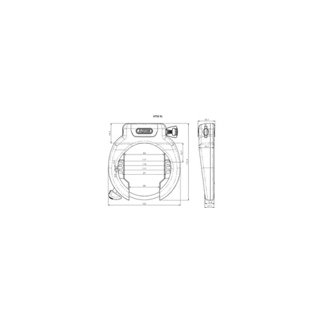 Abus Frame Ringslot AMPARO 4750XL R. Nivel de seguridad 9. Con abertura de rueda grande