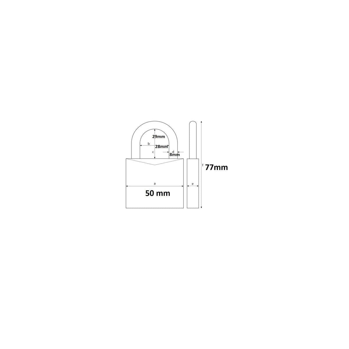 Abus de latón candado 65 50 mm de oro - 7 cm