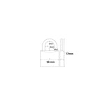 Abus de latón candado 65 50 mm de oro - 7 cm