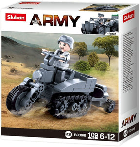 Motocicleta del ejército Sluban de la Segunda Guerra Mundial con orugas (m38-b0680b)