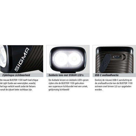 Sigma Charlet Buster 1100 LED Tornillo LED -Li -Li -ion USB USB