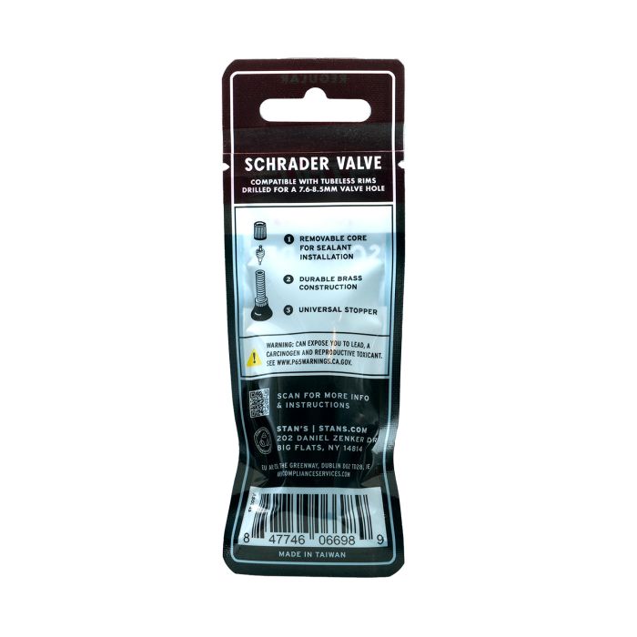 Vástago de válvula Stan (par) - universal, schrader, base de 10 mm - 32 mm