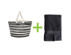 Bo Weevil Beach Bag + Bath Toall (100x180 cm) - Anthracite