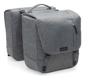 Nova doble - bolsa de bicicleta doble, gris, agua -repelente
