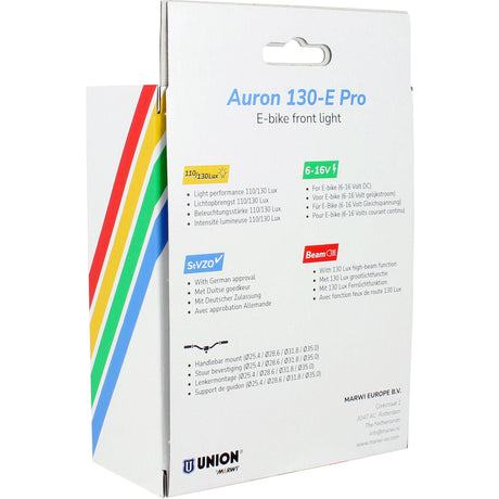 Faro delantero Qibbel union auron 130-e pro e-bike 6-16v 130lux