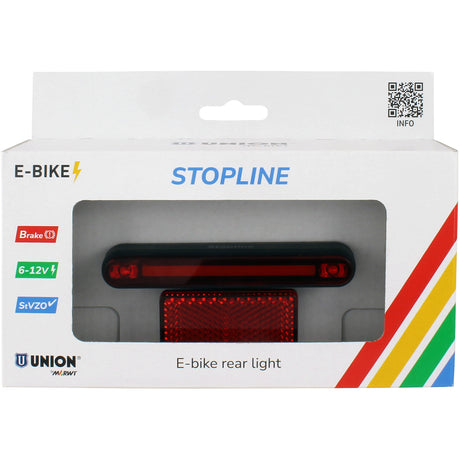 Luz trasera Qibbel union e-bike 50-80mm stopline 6-12v luz de freno