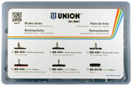 Juego de pastillas de freno Marwi union rim bs-460 v-brake 75mm (25pr)