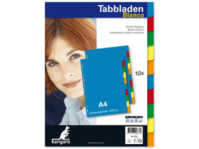 Pestañas colores kangaro a410m pp a4 120 micras 10 partes ventana 23 agujeros