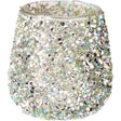 Home Styling portavelas de cristal con cuentas multicolor verde 8cm
