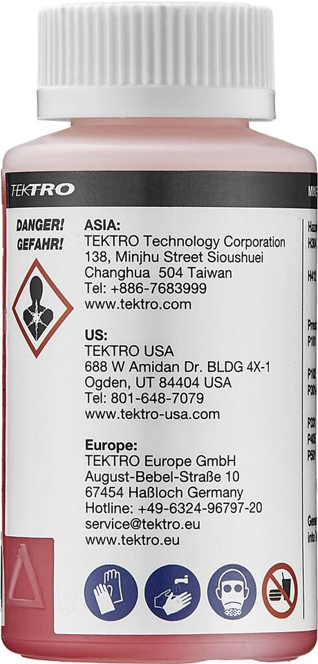 Aceite de freno mineral Tektro 100ml en tarjeta