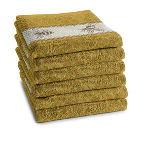 Ddddd - abejas - paño de cocina - juego de 6 - paños de cocina - 50x55cm - amarillo