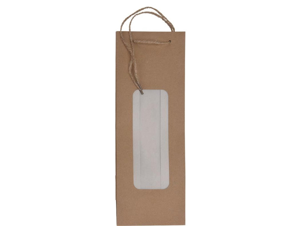 Bolsa para botellas de vino con papel ventana.
