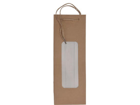 Bolsa para botellas de vino con papel ventana.