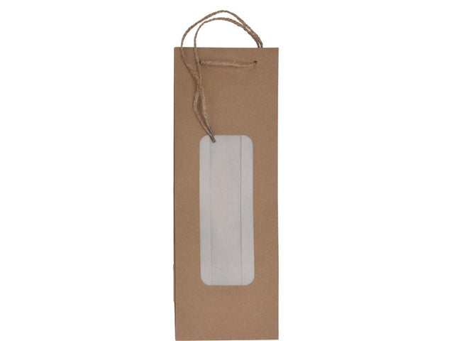 Bolsa para botellas de vino con papel ventana.