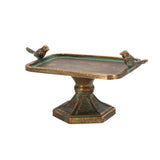 Esschert design bañera para pájaros de metal envejecido m 28,9x16x15cm hierro fundido