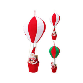 Globo aerostático con Papá Noel xl h97cm terciopelo