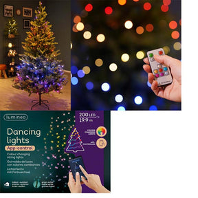 Iluminación Lumineo con 200 LED controlables a través de la aplicación Bluetooth, luces danzantes de 1990 cm, multicolor, todos los colores del arcoíris, incluidos el blanco y el blanco cálido.
