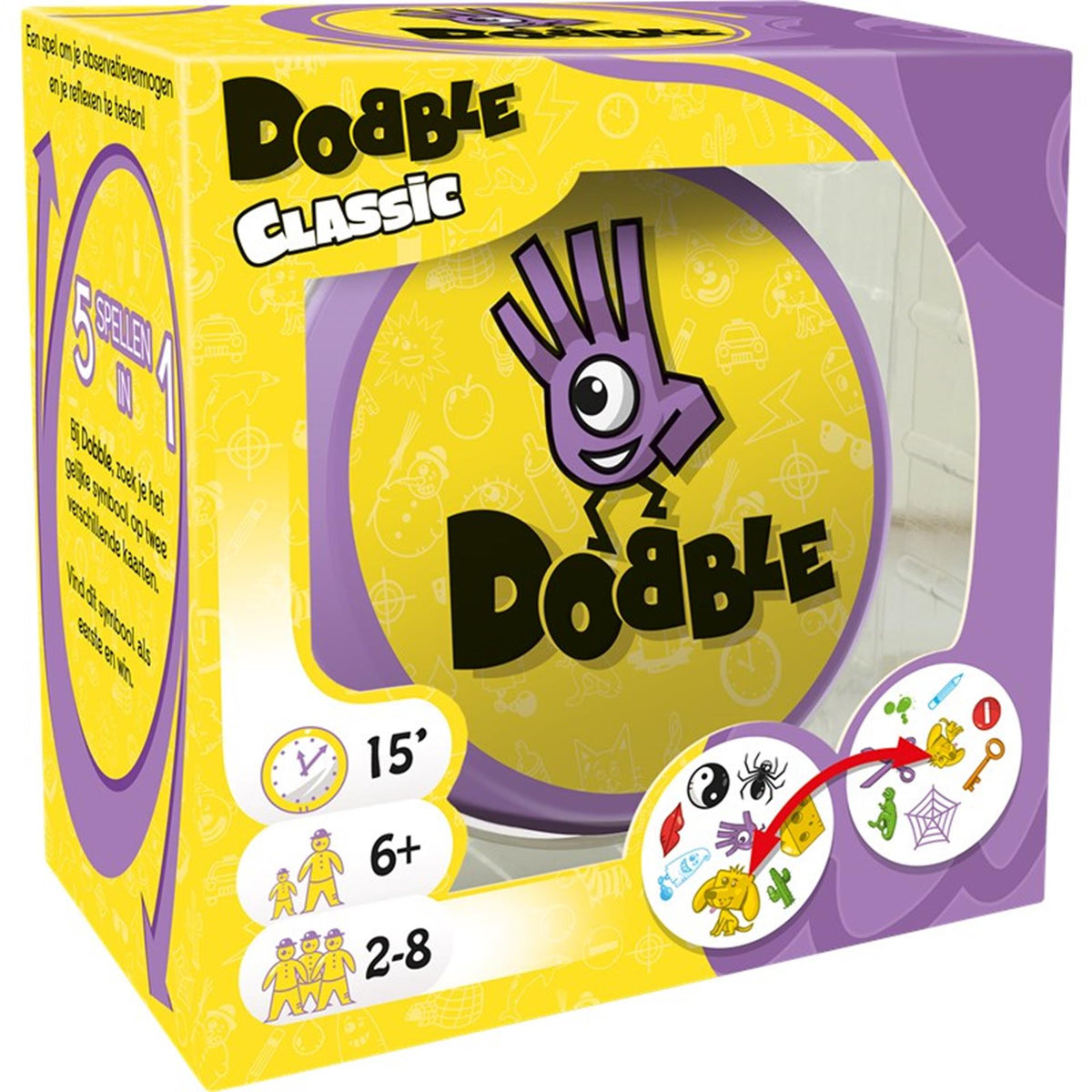 Zygomatic Board Game Studio Dobble Classic - Juego de cartas holandés para 2 a 8 jugadores - Divertido juego familiar a partir de 6 años - El juego de búsqueda ultrarrápido para toda la familia