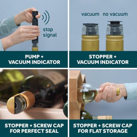 Juego de bomba de vacío para vino Airtender