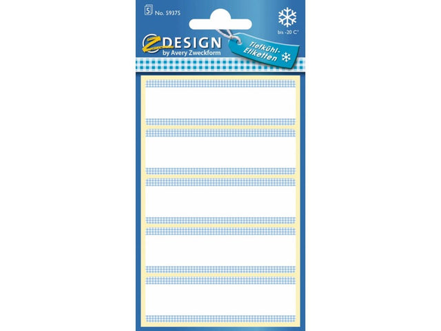 Etiqueta para congelador canguro z-design home 76x22mm 25 etiquetas blanco azul. paquete de 10 paquetes