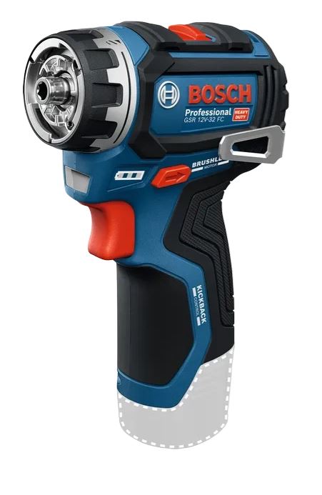 Taladro inalámbrico profesional bosch gsr 12v-32 fc azul - flexiclick | sin baterías ni cargador - 06019n7100