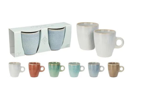 Excelente taza de loza para el hogar, 220 ml, juego de 2 piezas, surtidas
