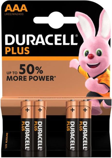 Duracell plus power duralock alcalino aaa lr03 blister a 4 piezas